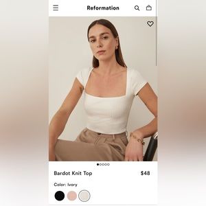 Reformation Bardot knit top